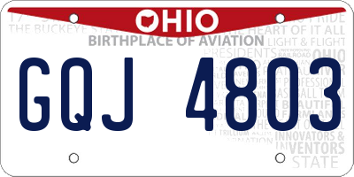 OH license plate GQJ4803