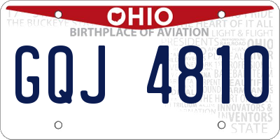 OH license plate GQJ4810
