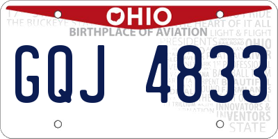 OH license plate GQJ4833