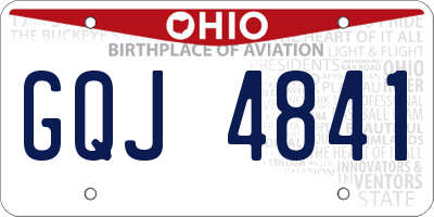 OH license plate GQJ4841