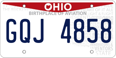 OH license plate GQJ4858