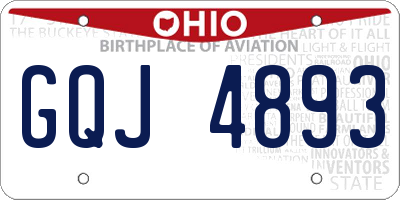 OH license plate GQJ4893