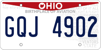 OH license plate GQJ4902