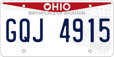 OH license plate GQJ4915