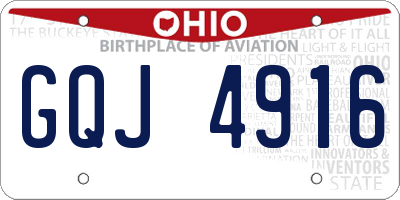 OH license plate GQJ4916