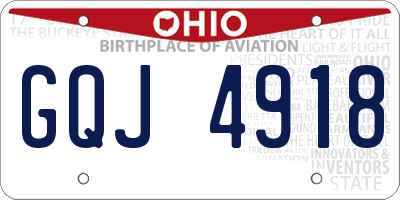 OH license plate GQJ4918