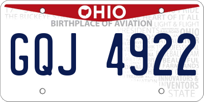 OH license plate GQJ4922