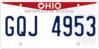 OH license plate GQJ4953