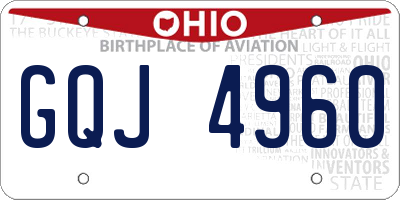 OH license plate GQJ4960