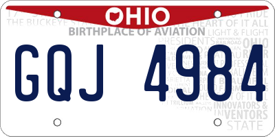 OH license plate GQJ4984