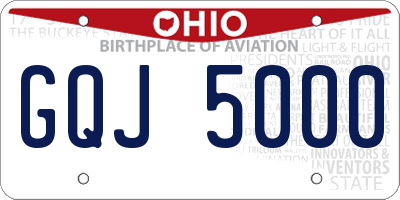 OH license plate GQJ5000