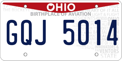 OH license plate GQJ5014