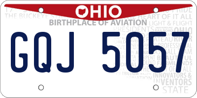 OH license plate GQJ5057