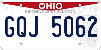 OH license plate GQJ5062