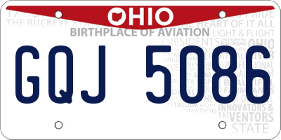 OH license plate GQJ5086