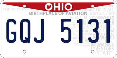 OH license plate GQJ5131