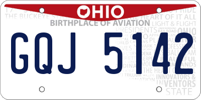 OH license plate GQJ5142