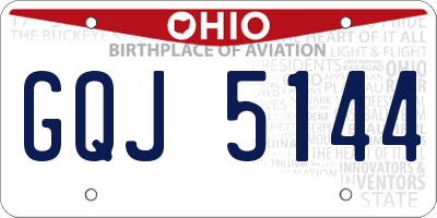 OH license plate GQJ5144