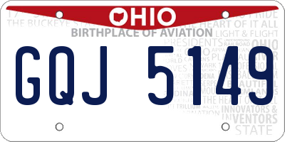 OH license plate GQJ5149