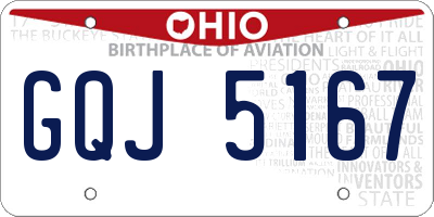 OH license plate GQJ5167