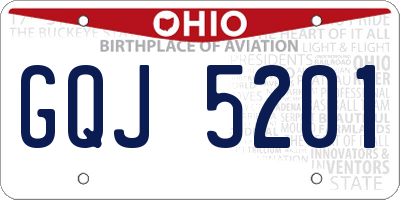 OH license plate GQJ5201