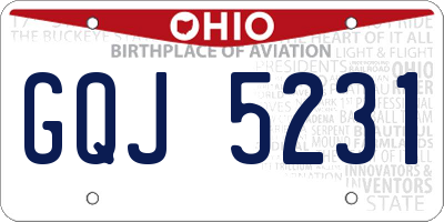 OH license plate GQJ5231