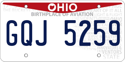 OH license plate GQJ5259