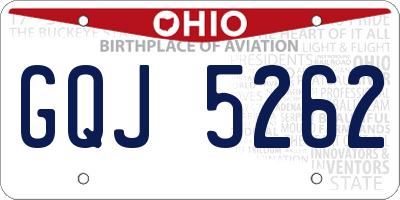 OH license plate GQJ5262