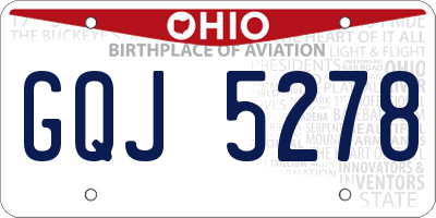 OH license plate GQJ5278