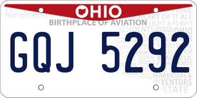 OH license plate GQJ5292