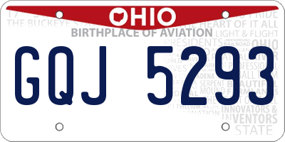 OH license plate GQJ5293