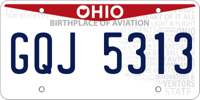 OH license plate GQJ5313