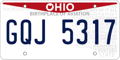 OH license plate GQJ5317
