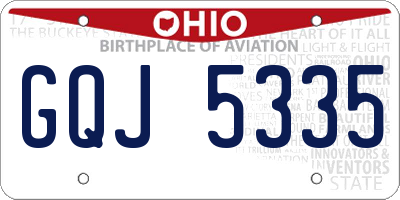 OH license plate GQJ5335