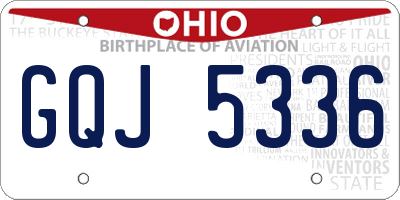 OH license plate GQJ5336