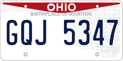 OH license plate GQJ5347
