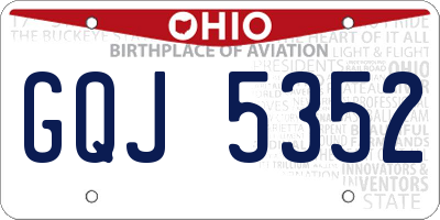 OH license plate GQJ5352