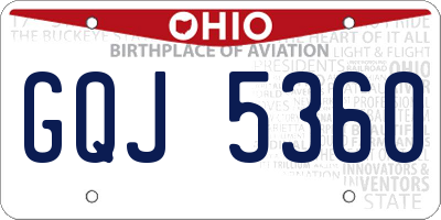 OH license plate GQJ5360