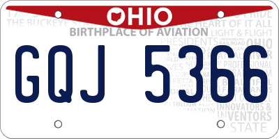 OH license plate GQJ5366