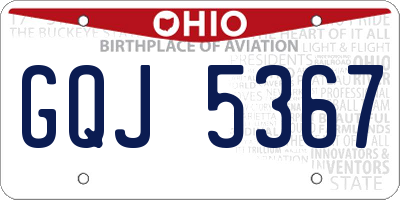 OH license plate GQJ5367