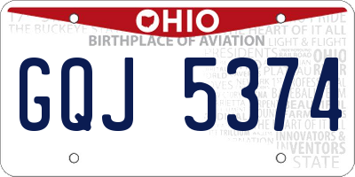 OH license plate GQJ5374