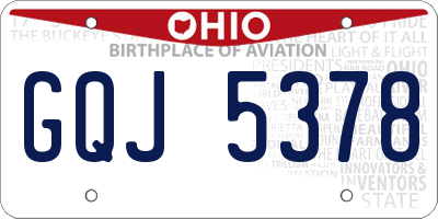 OH license plate GQJ5378