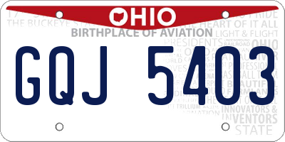 OH license plate GQJ5403