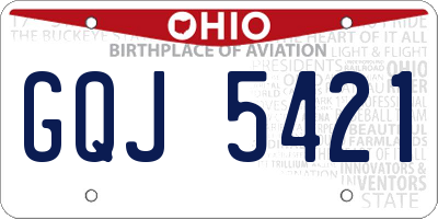OH license plate GQJ5421