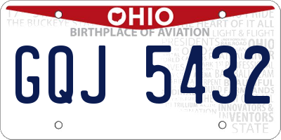 OH license plate GQJ5432