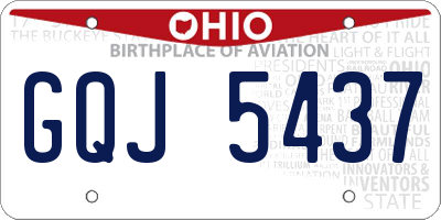 OH license plate GQJ5437
