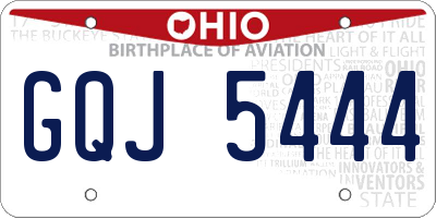 OH license plate GQJ5444