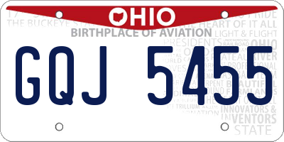 OH license plate GQJ5455