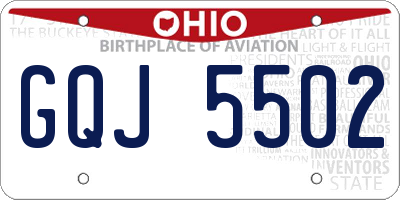 OH license plate GQJ5502