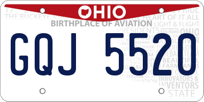 OH license plate GQJ5520
